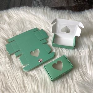 30 Mini Gift Boxes Heart Shaped Window Mint Green Gifting Box Jewellery Trinkets
